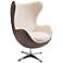 Rowan Dark Chocolate Leather and Sheepskin Swivel Egg Chair
