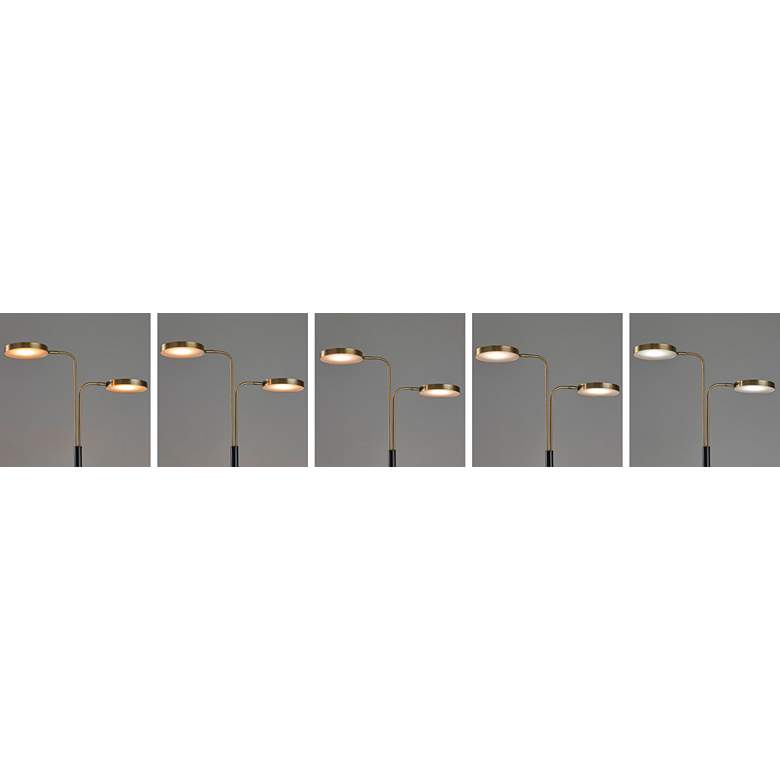 Image 6 Rowan Matte Black and Antique Brass LED Desk Lamp more views