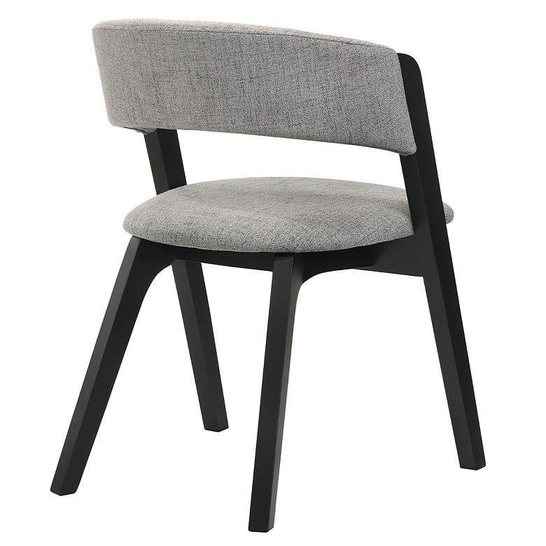 Image 2 Rowan Set of 2 Dining Chairs in Gray Upholstery and Black Finish more views