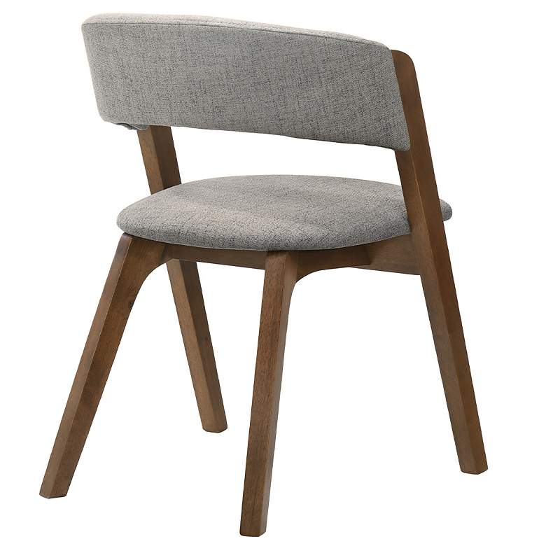 Image 2 Rowan Set of 2 Dining Chairs in Gray Upholstery and Walnut Finish more views