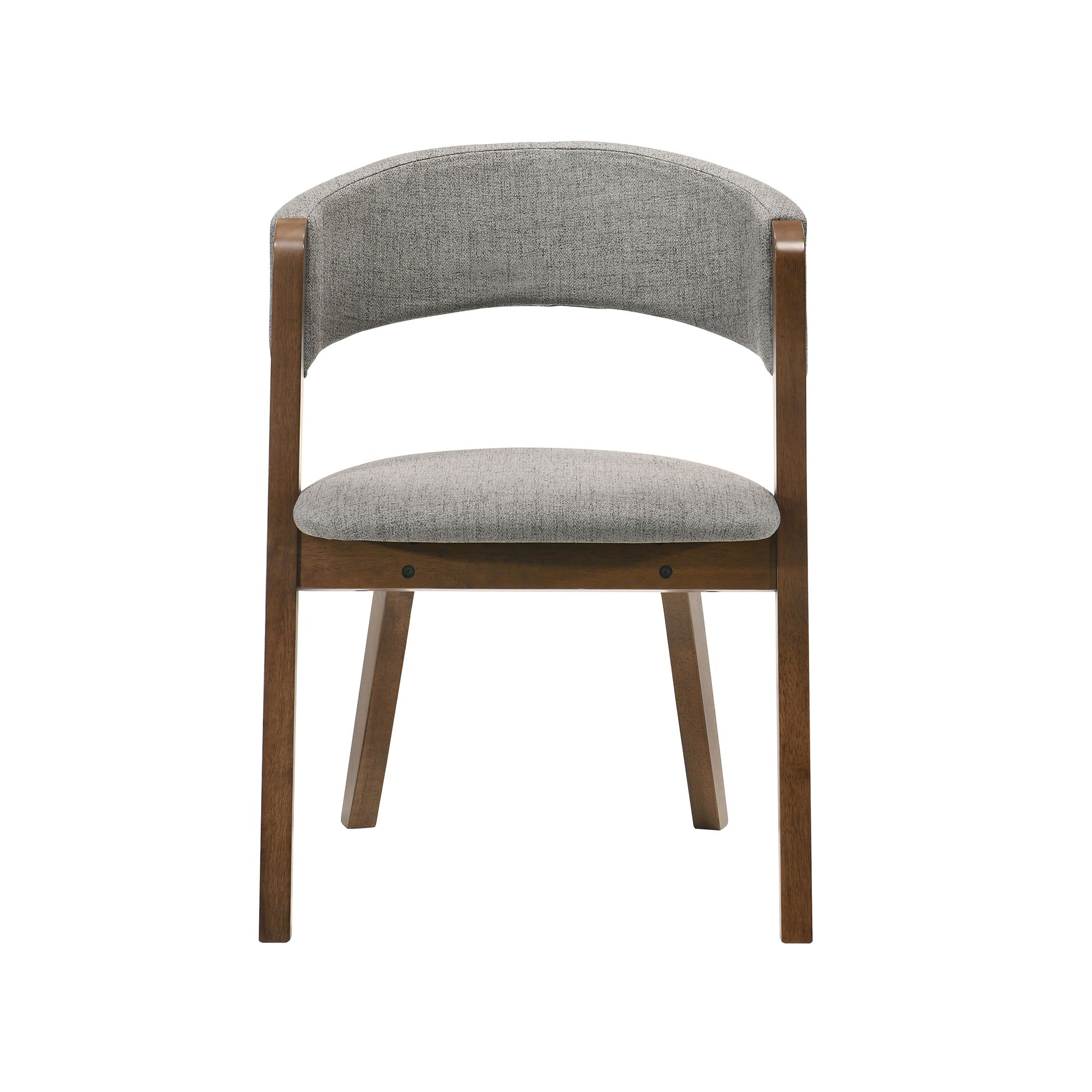 Image 3 Rowan Set of 2 Dining Chairs in Gray Upholstery and Walnut Finish more views
