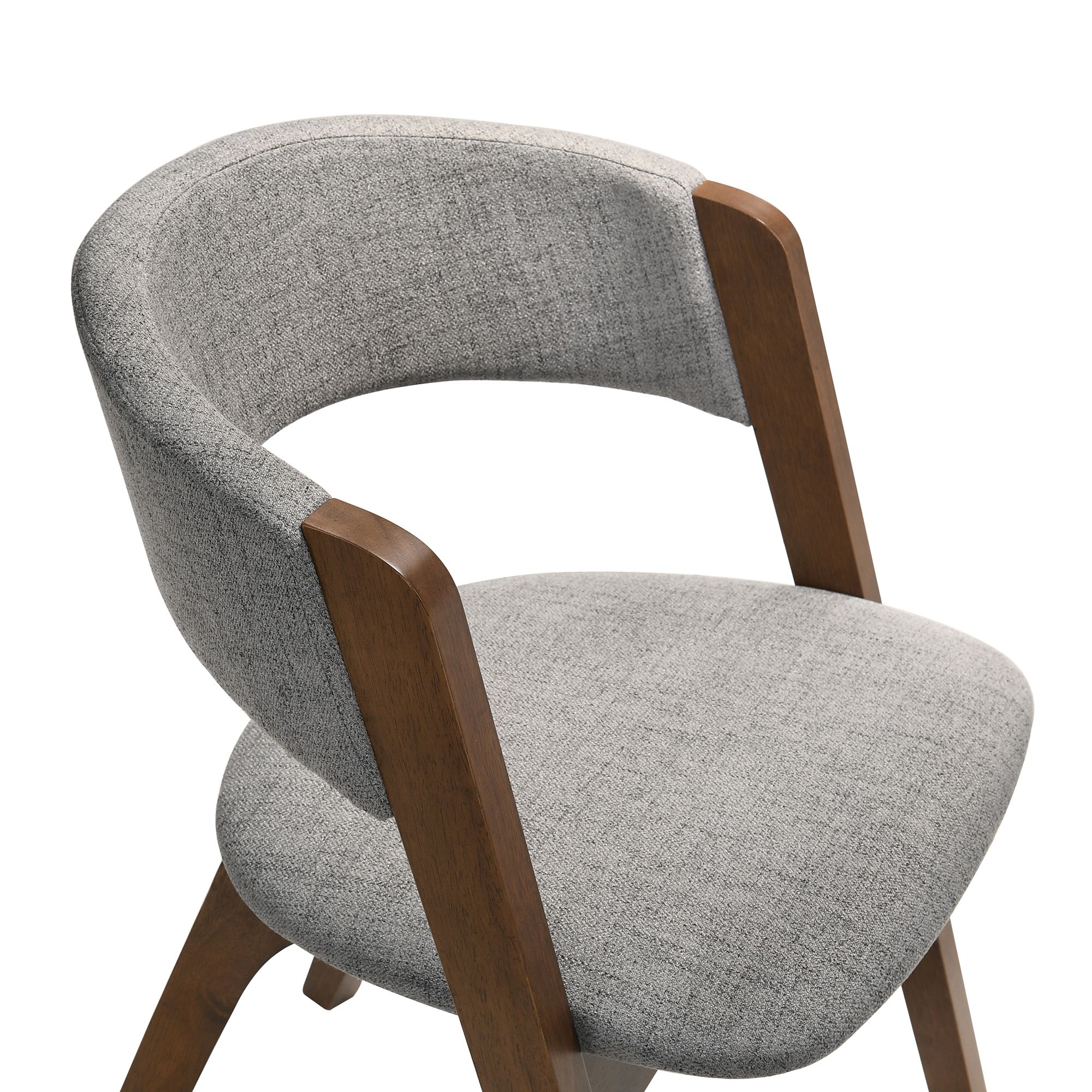 Image 5 Rowan Set of 2 Dining Chairs in Gray Upholstery and Walnut Finish more views