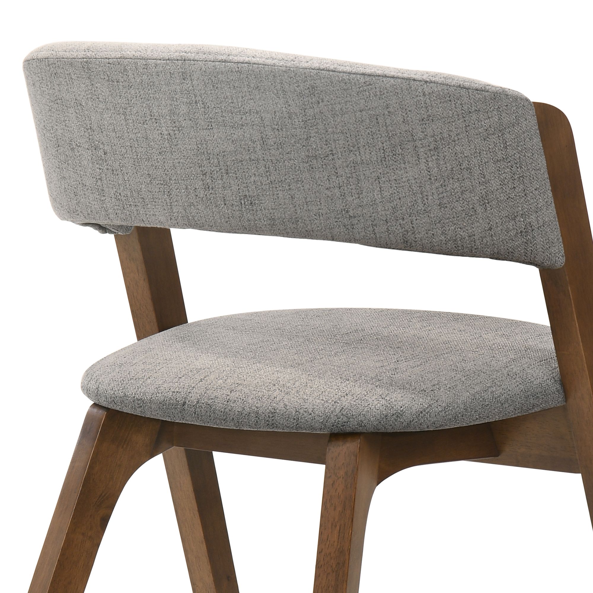 Image 6 Rowan Set of 2 Dining Chairs in Gray Upholstery and Walnut Finish more views