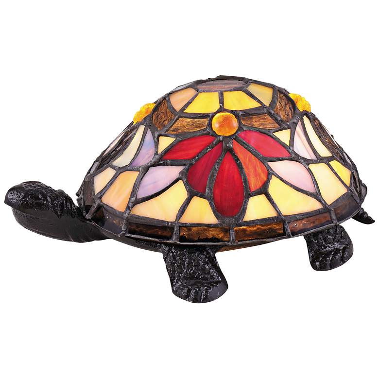 Image 1 Rowan Turtle 3 1/2" Cordless Battery Operated LED Tiffany Accent Lamp