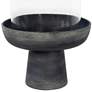 Rowe Clear Glass Black Ceramic Large Pillar Hurricane