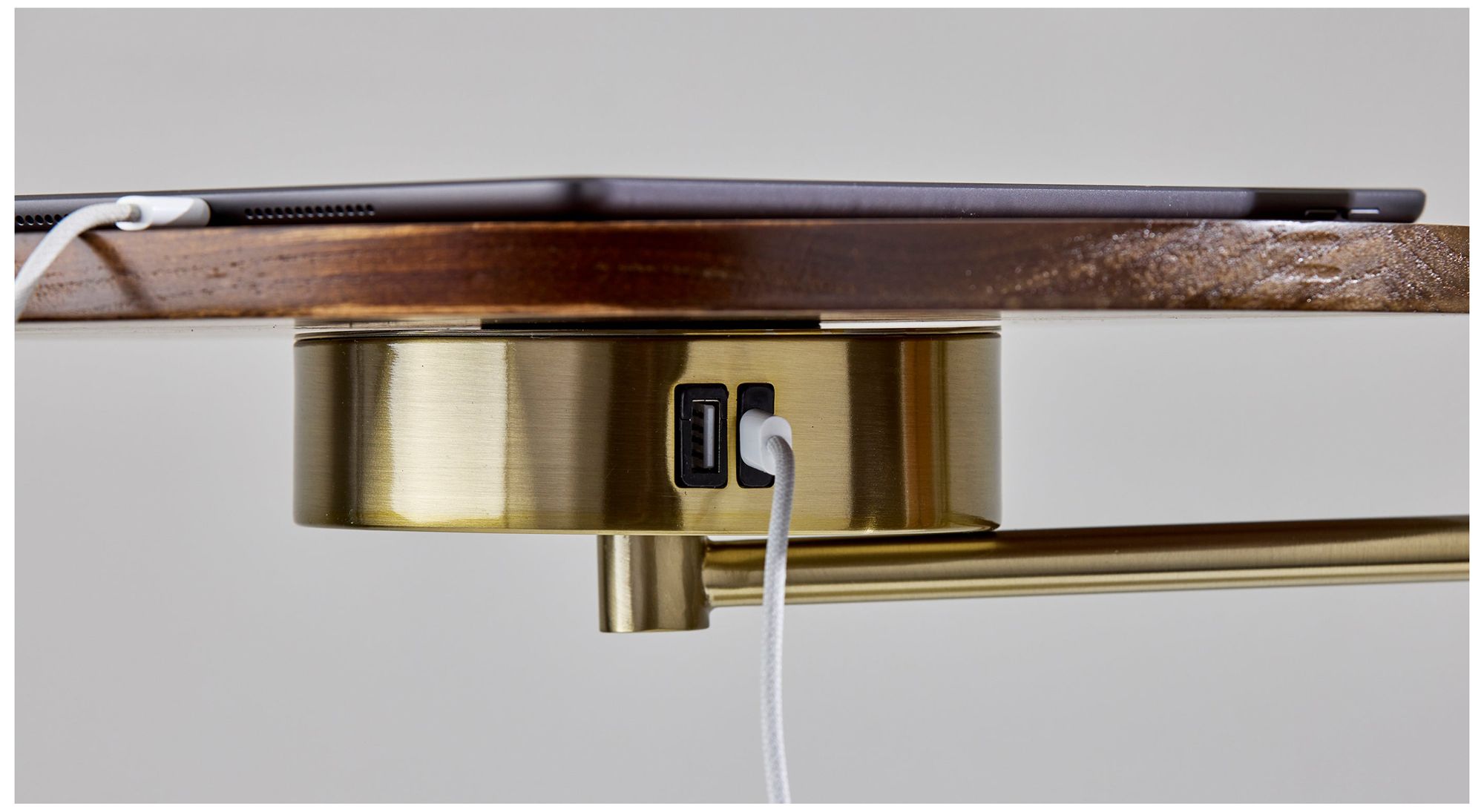 Rowe Wireless Charging Floor Lamp with Table