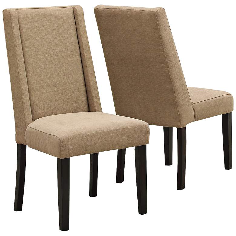 Image 1 Rowena Gold Linen Dining Chair Set of 2