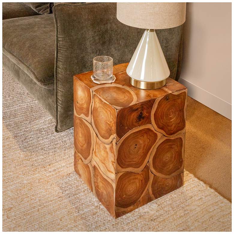 Image 1 Rowena Interiors Mesa Teak Root Slice End Table