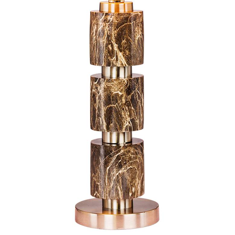 Image 2 Rowland 27" High Rose Gold and Green Faux Marble Stacked Table Lamp more views