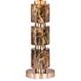 Rowland 27" High Rose Gold and Green Faux Marble Stacked Table Lamp