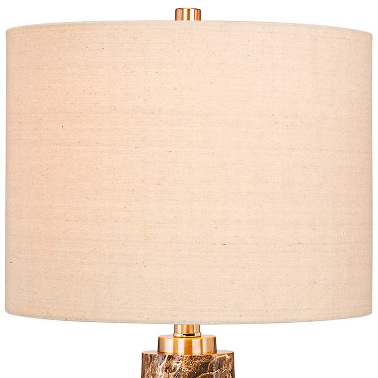 Image 3 Rowland 27" High Rose Gold and Green Faux Marble Stacked Table Lamp more views