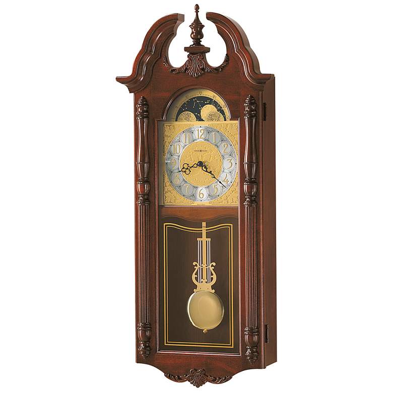 Image 1 Rowland 32 1/2" High Pendulum Chiming Wall Clock