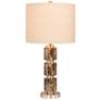 Rowland Green Faux Marble w/ Steel Stacked Table Lamp