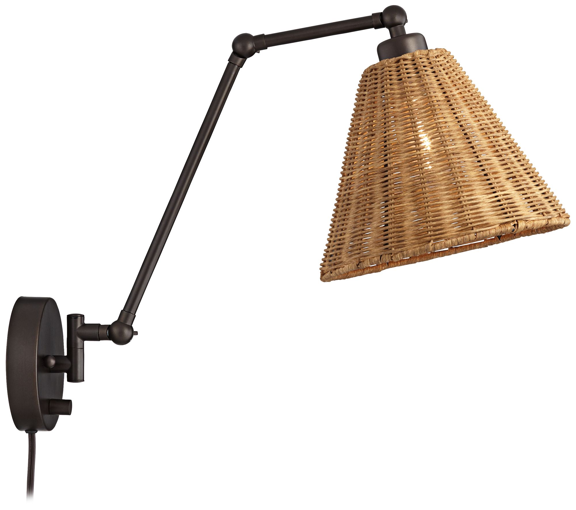 rattan shade wall sconce