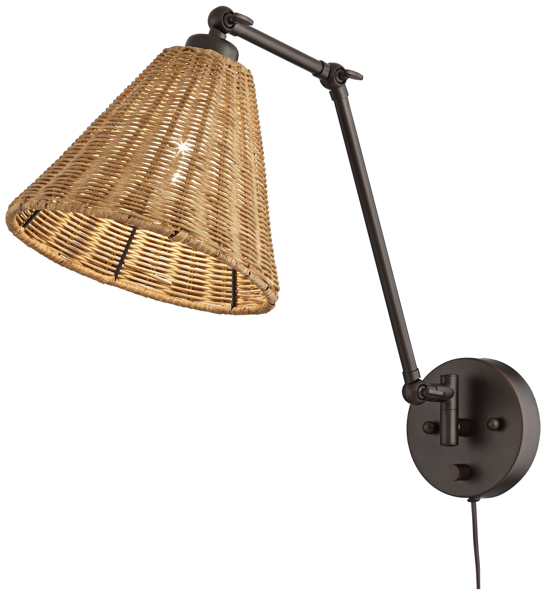 plug in wicker sconce