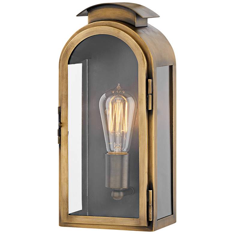 Image 1 Rowley 13 1/4 inch High Light Antique Brass Outdoor Wall Light