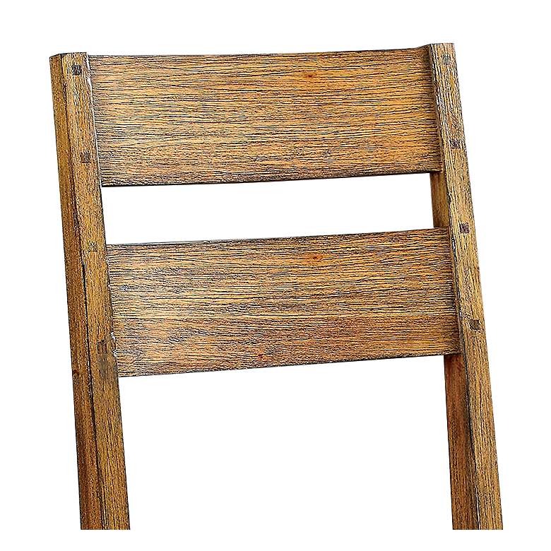 Image 2 Rowlie Dark Oak Wood Slat Back Side Chairs Set of 2 more views