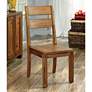 6_Rowlie Dark Oak Wood Slat Back Side Chairs Set of 2 more views
