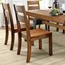 Rowlie Dark Oak Wood Slat Back Side Chairs Set of 2