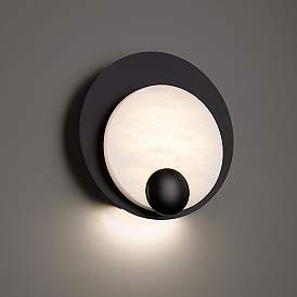 Image1 of Rowlings 10"H x 10"W 1-Light Wall Sconce in Black