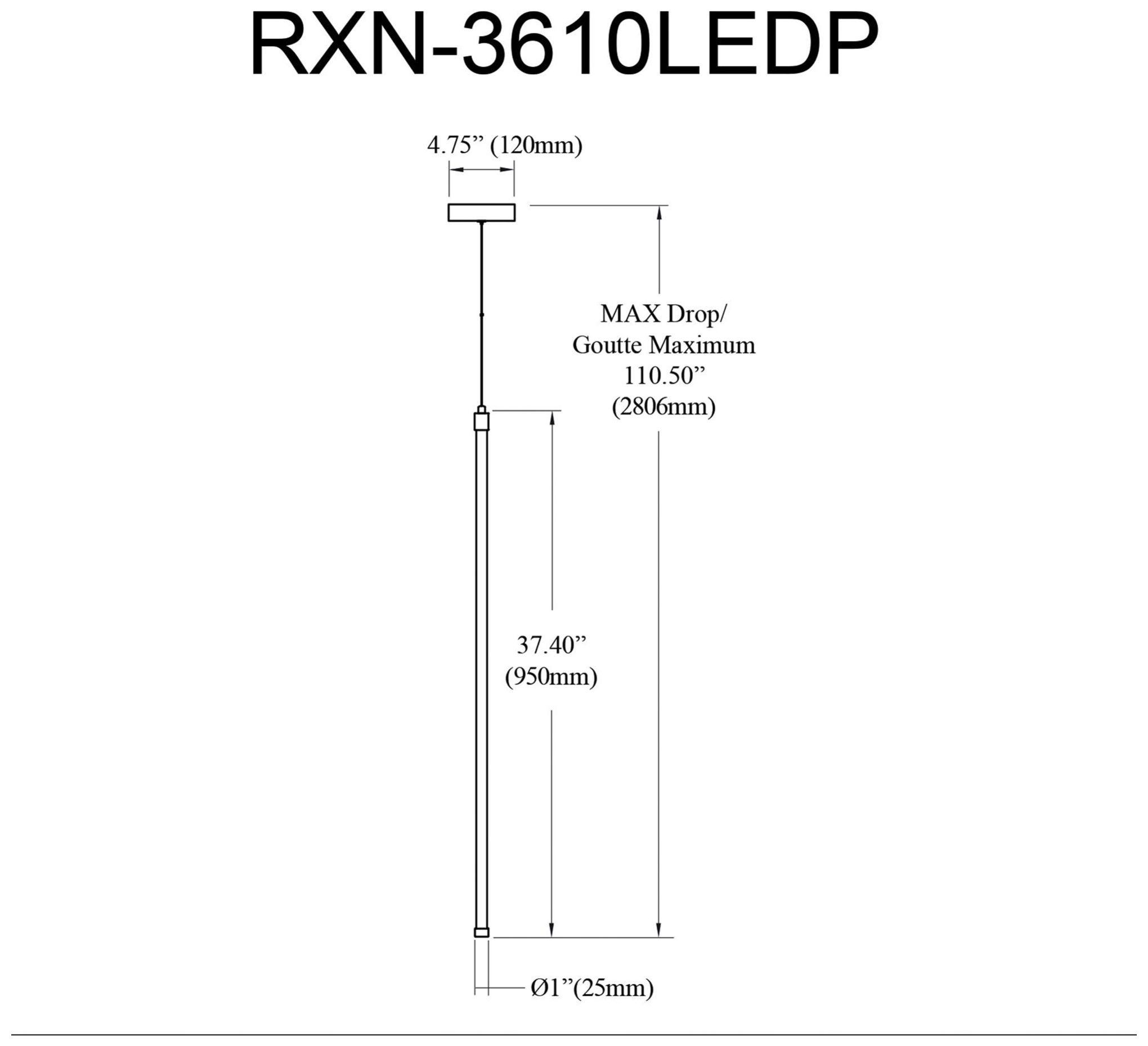 Image 5 Roxanne 1" Wide Matte Black LED Pendant more views