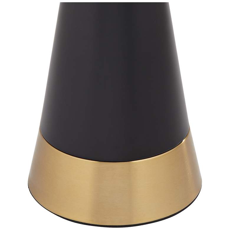 Image 3 Roxanne 13" Wide Black and Gold Metal Round Side Table more views