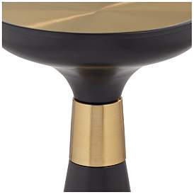 Image4 of Roxanne 13" Wide Black and Gold Metal Round Side Table more views