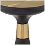 Roxanne 13" Wide Black and Gold Metal Round Side Table