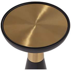 Image5 of Roxanne 13" Wide Black and Gold Metal Round Side Table more views