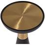 Roxanne 13" Wide Black and Gold Metal Round Side Table