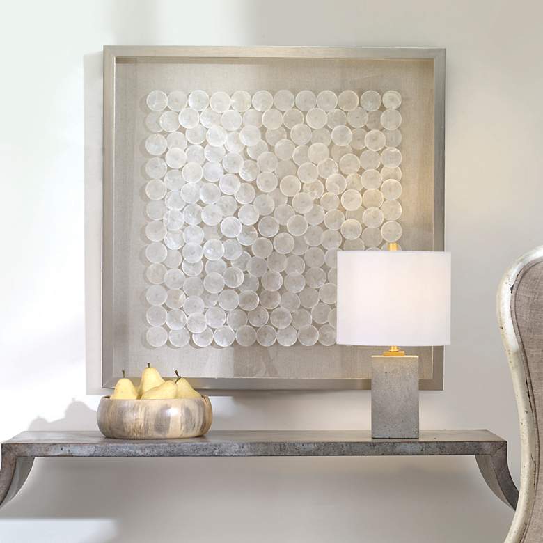 Image 1 Roxas 31 1/2" Square Capiz Shells Shadow Box Framed Wall Art