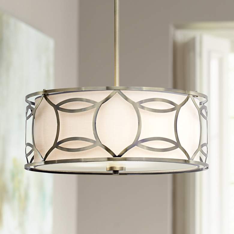 Image 1 Roxbury 22" Wide Antique Brass Pendant Light