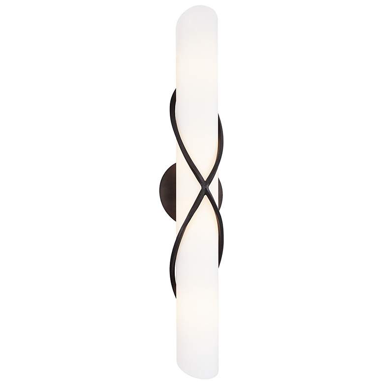Image 1 Roxbury Graphite 26 inch High Matte Opal Glass Bath Light