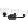 Roxie 24 5/8" Wide Matte Black 3-Light Bath Light with Clear Glass