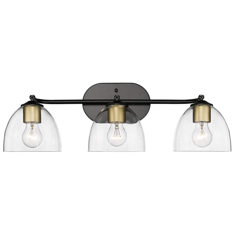 Image 4 Roxie 24 5/8" Wide Matte Black 3-Light Semi-Flush With Clear Glass more views
