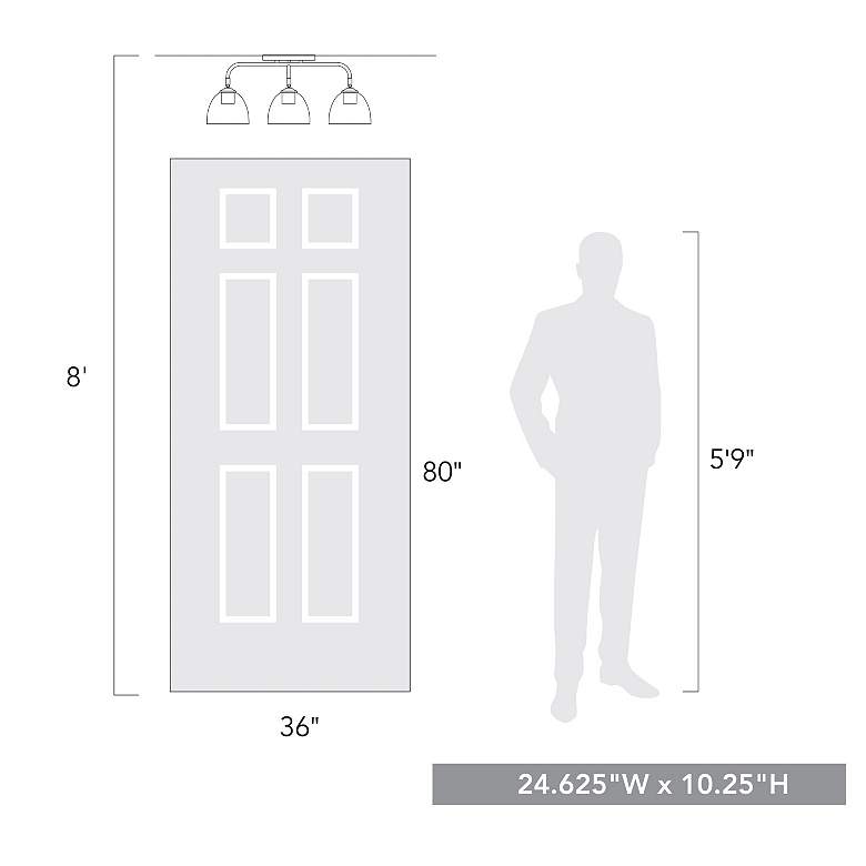 Image 5 Roxie 24 5/8" Wide Matte Black 3-Light Semi-Flush With Clear Glass more views