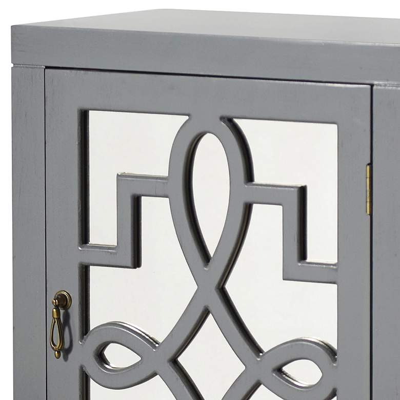 Image 3 Roxie 30.5" High Traditional Luxe Gray Scroll Nightstand more views