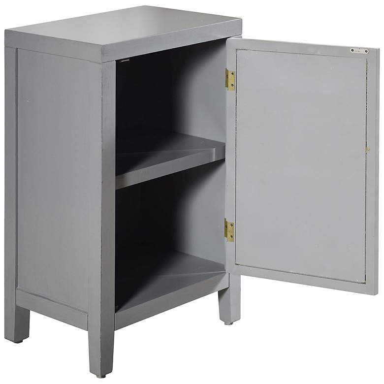 Image 6 Roxie 30.5" High Traditional Luxe Gray Scroll Nightstand more views