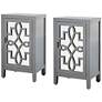 Roxie 30.5" High Traditional Luxe Gray Scroll Nightstands Set of 2