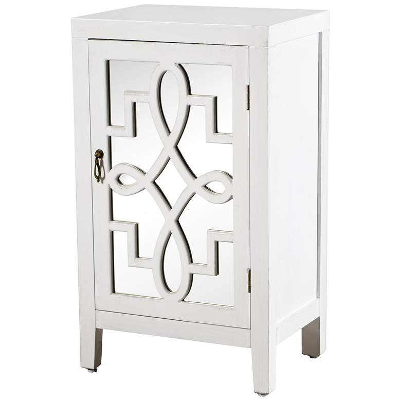 Image 2 Roxie 30.5" High Traditional Luxe White Scroll Nightstand