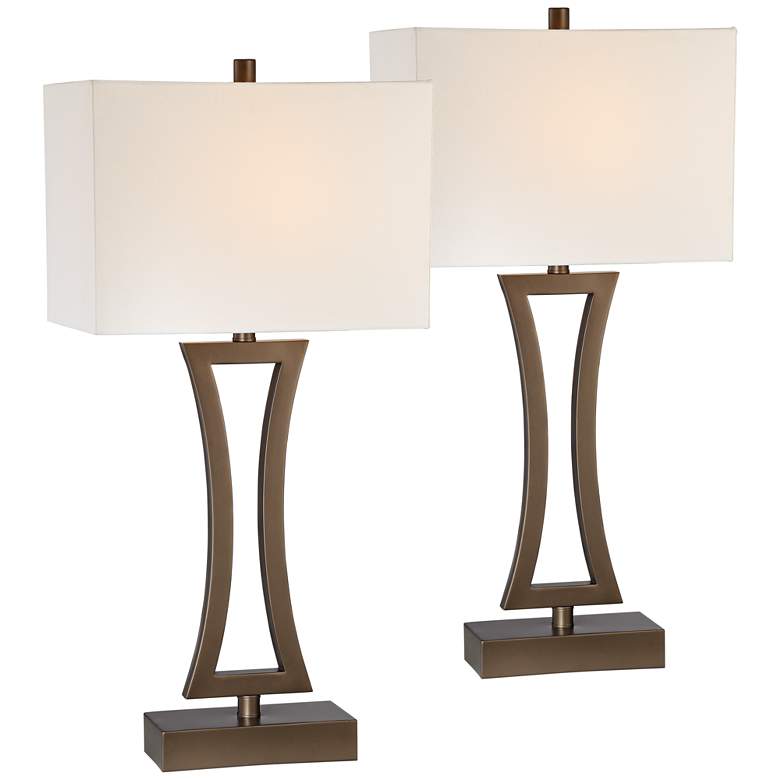 Image 1 Roxie Bronze Metal Table Lamps Set of 2