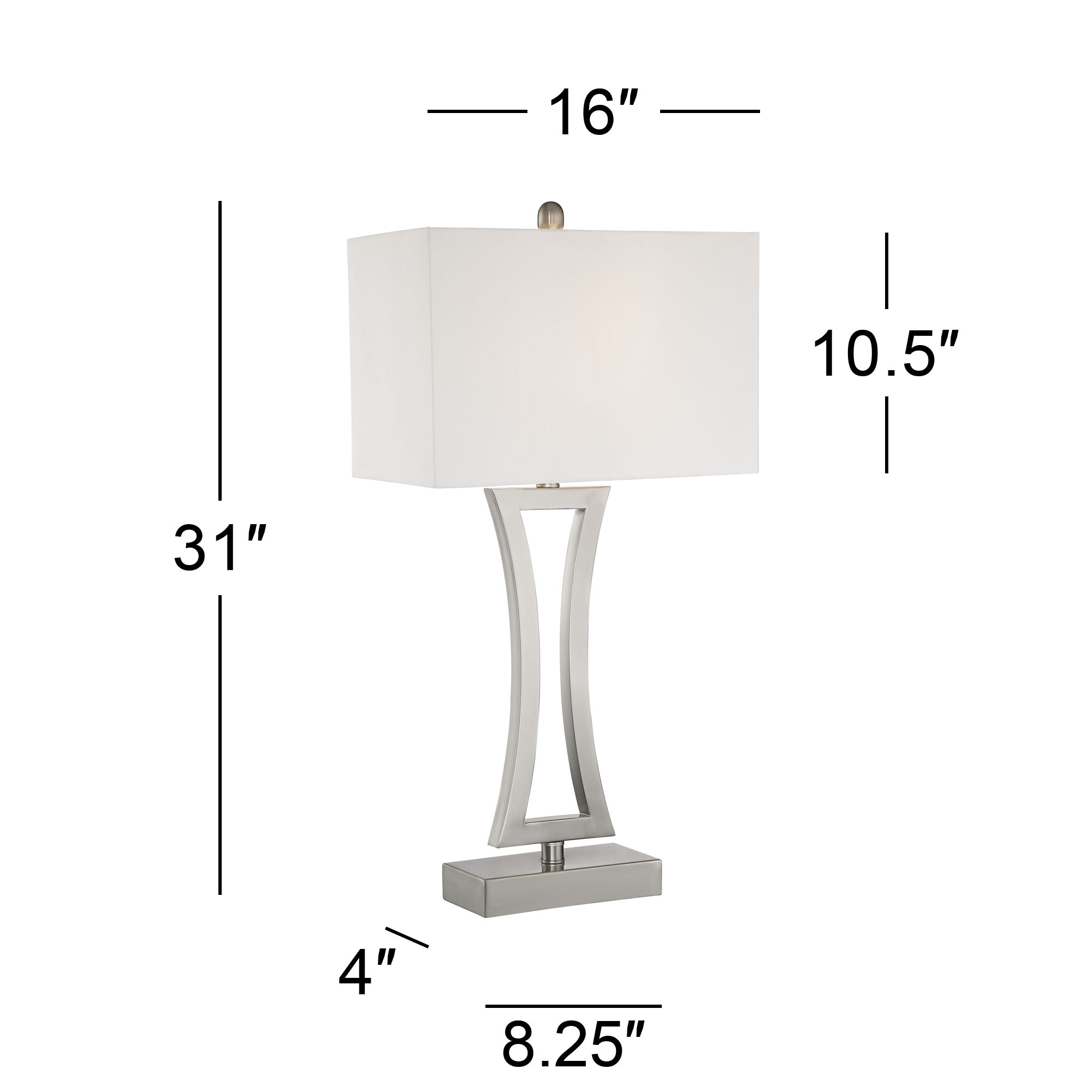 roxie brushed nickel metal table lamps set of 2