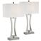 Roxie Brushed Nickel Table Lamps Set of 2 with WiFi Smart Sockets