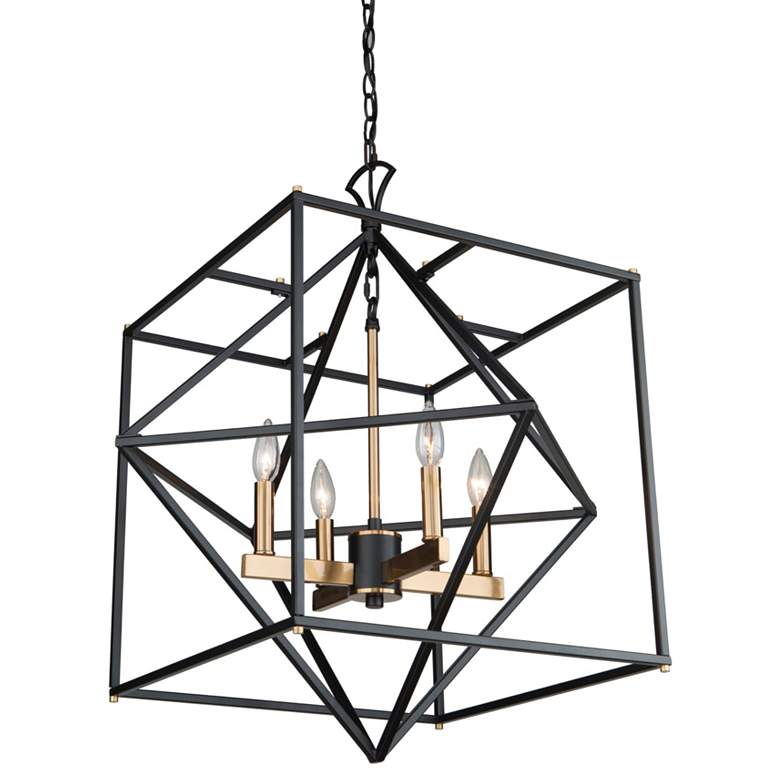 Image 1 Roxton 25" Wide 4-Light Matte Black Chandelier