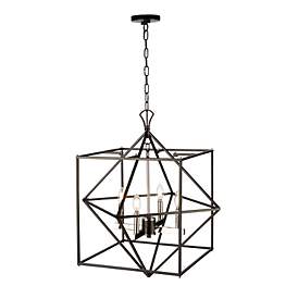 Image5 of Roxton 25" Wide 4-Light Matte Black Chandelier more views