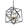 1_Roxton 25" Wide Matte Black and Brass 4-Light Chandelier