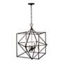 5_Roxton 25" Wide Matte Black and Brass 4-Light Chandelier more views