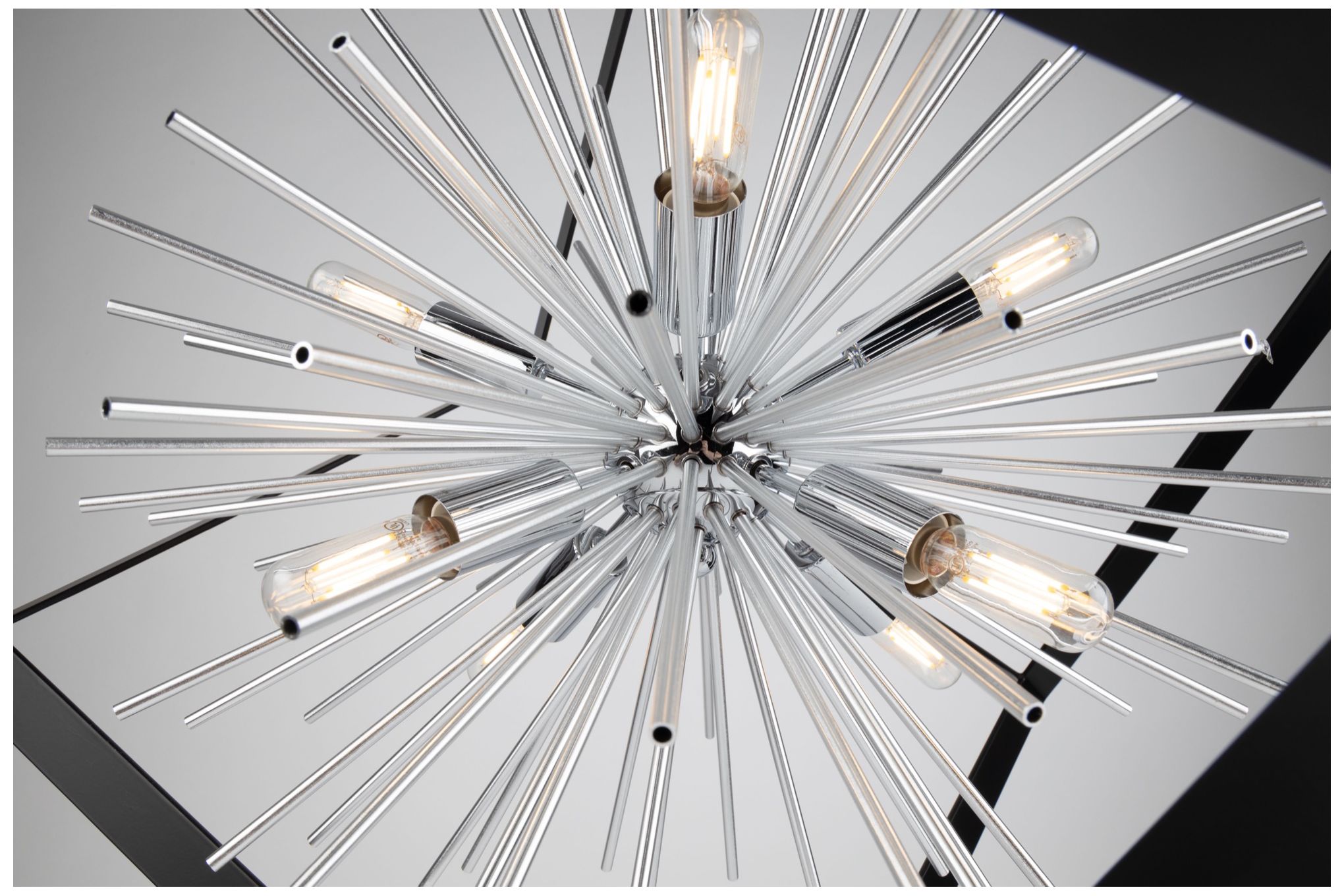 Image 2 Roxton Transitional Matte Black and Polished Nickel Chandelier more views