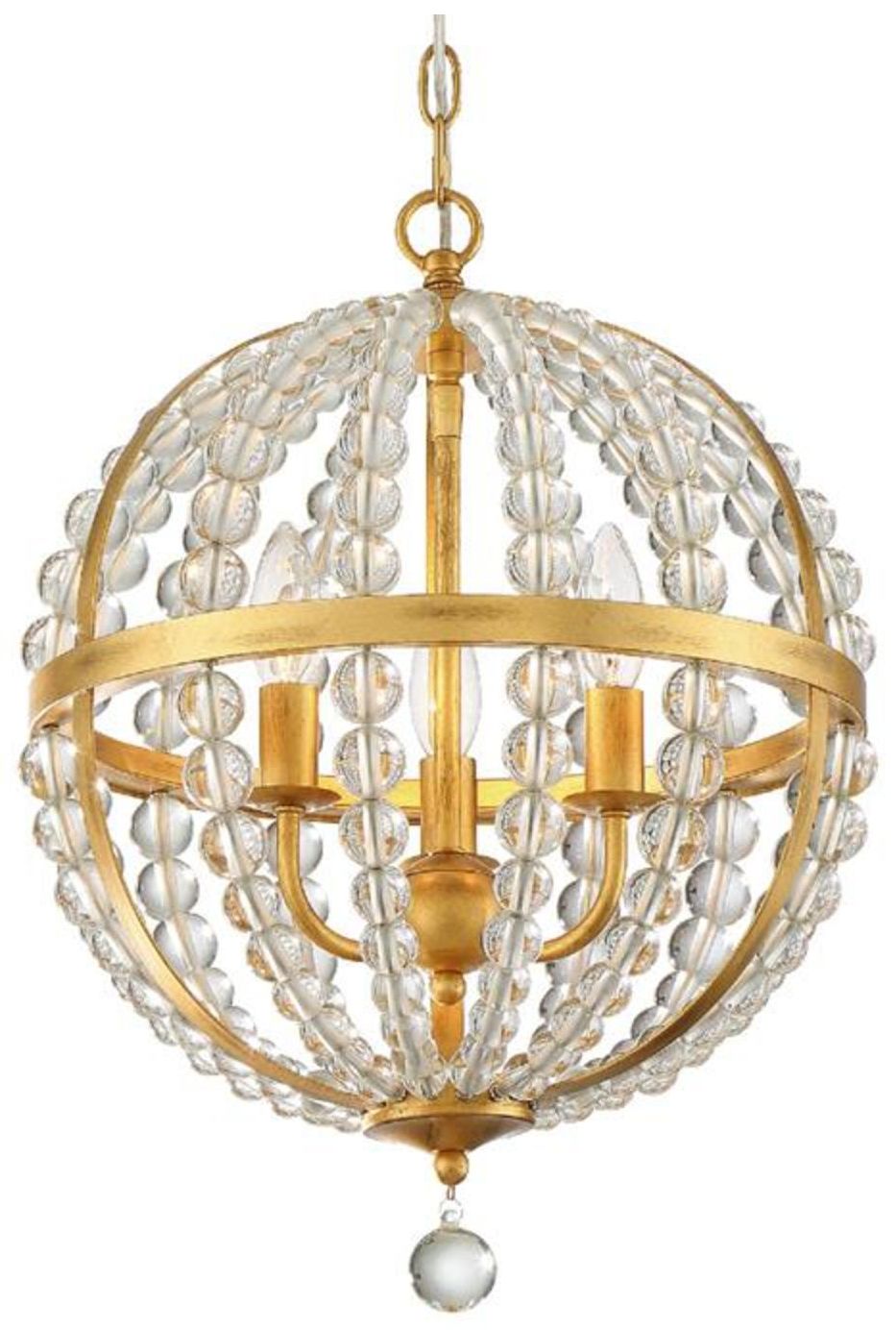 Image Roxy 3 Light Antique Gold Chandelier