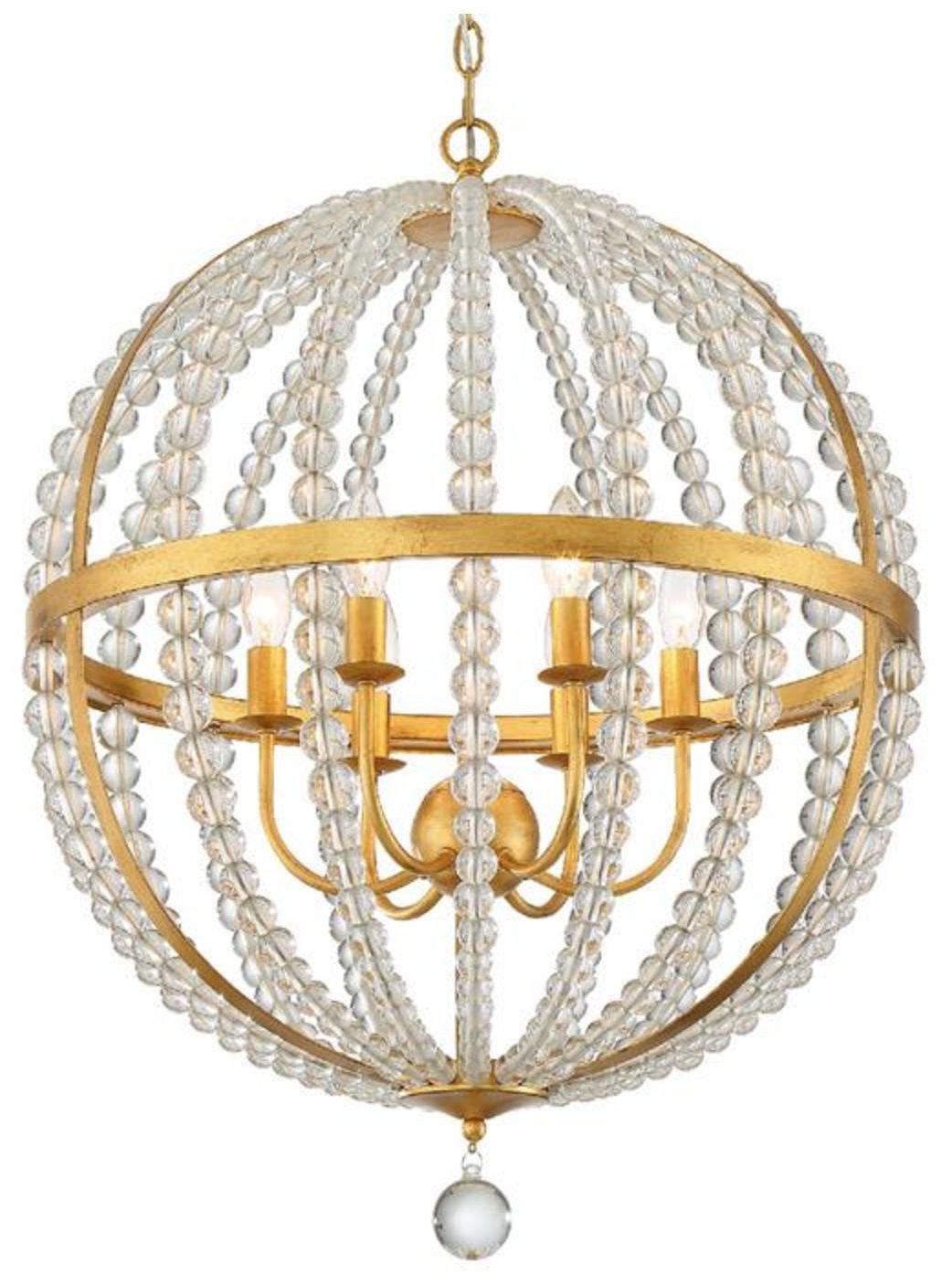 Image Roxy 6 Light Antique Gold Chandelier
